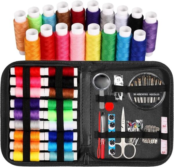 Sewing Kit for Adults and Kids, Needle and Thread Kit with Sewing Supplies and Accessories Contains Scissors, Measure Tape,Seam Ripper,Suitable for Home, Travel, Beginner, Emergency